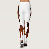 Leggings Exclusief ontwerp. Oranje bruin Crazy (Achterkant)