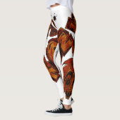 Leggings Exclusief ontwerp. Oranje bruin Crazy (Links)