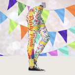 Leggings feestdag vieren feestdagen<br><div class="desc">Is het je verjaardag? Wilt u een prestatie vieren? Heb je je doel bereikt? Viel het! U kunt de achtergrondkleur veranderen als u houdt van & jouw tekst opneemt gebruikend de sjabloon. Veel plezier!</div>