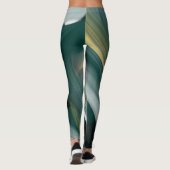 Leggings Fitness Abstracte Kunst Groene Smaragd (Achterkant)