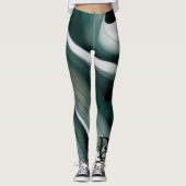 Leggings Fitness Abstracte Kunst Groene Smaragd (Voorkant)