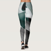 Leggings Fitness Abstracte Kunst Groene Smaragd (Achterkant)