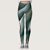 Leggings Fitness Abstracte Kunst Groene Smaragd (Voorkant)