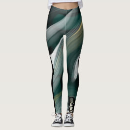 Leggings Fitness Abstracte Kunst Groene Smaragd