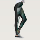 Leggings Fitness Abstracte Kunst Groene Smaragd (Rechts)