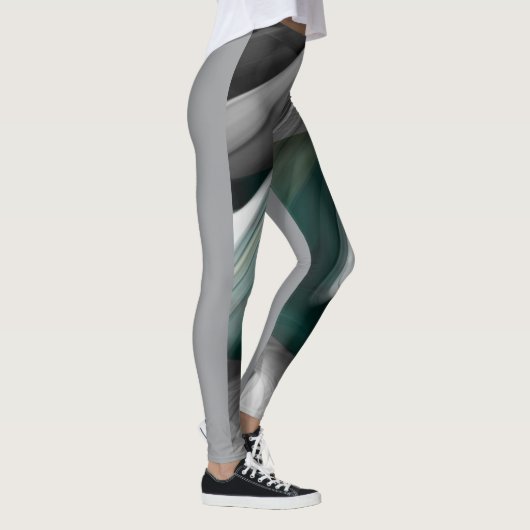 Leggings Fitness Abstracte Kunst Groene Smaragd (Rechts)