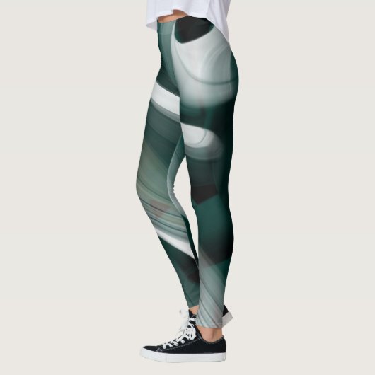 Leggings Fitness Abstracte Kunst Groene Smaragd (Links)