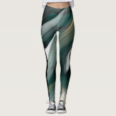 Leggings Fitness Abstracte Kunst Groene Smaragd (Voorkant)