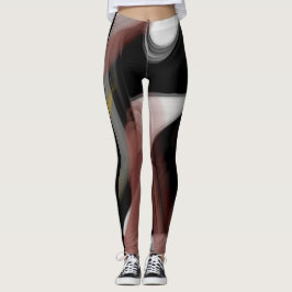 Leggings Fitness Abstracte Kunst Zwart Poederachti