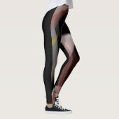 Leggings Fitness Abstracte Kunst Zwart Poederachti (Rechts)