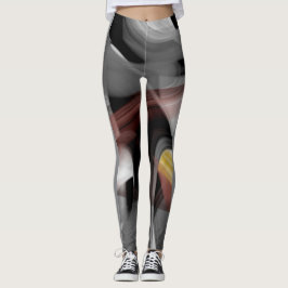 Leggings Fitness Abstracte Kunst Zwart Poederachti