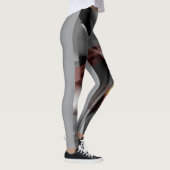 Leggings Fitness Abstracte Kunst Zwart Poederachti (Rechts)