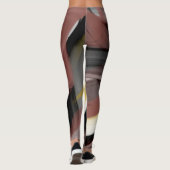 Leggings Fitness Abstracte Kunst Zwart Poederachti (Achterkant)