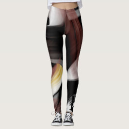 Leggings Fitness Abstracte Kunst Zwart Poederachti