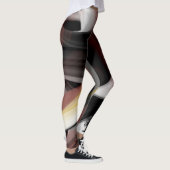 Leggings Fitness Abstracte Kunst Zwart Poederachti (Rechts)