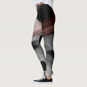 Leggings Fitness Abstracte Kunst Zwart Poederachti (Links)