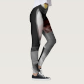 Leggings Fitness Abstracte Kunst Zwart Poederachti (Rechts)