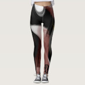 Leggings Fitness Abstracte Kunst Zwart Poederachti (Voorkant)