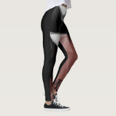 Leggings Fitness Abstracte Kunst Zwart Poederachti (Rechts)