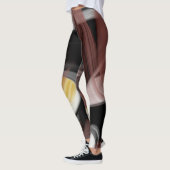 Leggings Fitness Abstracte Kunst Zwart Poederachti (Links)