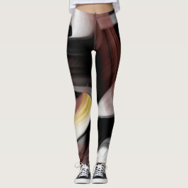 Leggings Fitness Abstracte Kunst Zwart Poederachti