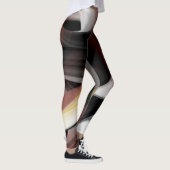 Leggings Fitness Abstracte Kunst Zwart Poederachti (Rechts)