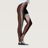 Leggings Fitness Abstracte Kunst Zwart Poederachti (Rechts)
