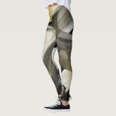 Leggings Fitness Abstracte Kunst Zwart Wit Goud (Links)