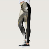 Leggings Fitness Abstracte Kunst Zwart Wit Goud (Links)