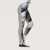 Leggings Fitness Abstracte Kunst Zwart Wit Goud (Rechts)