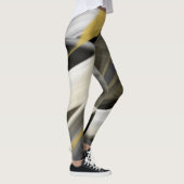 Leggings Fitness Abstracte Kunst Zwart Wit Goud (Rechts)