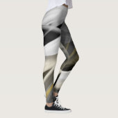 Leggings Fitness Abstracte Kunst Zwart Wit Goud (Rechts)