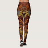 Leggings ~ Geel, bruin en grijs (Achterkant)
