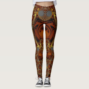 Leggings ~ Geel, bruin en grijs