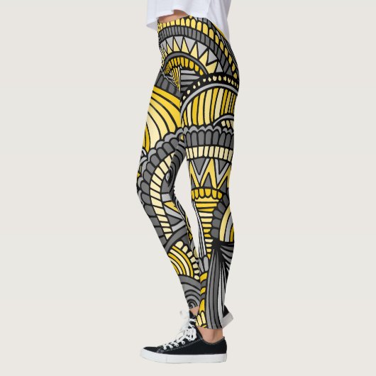 Leggings, geel en grijs Zendole Pattern Leggings (Links)