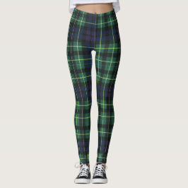 Leggings - geel, groen & blauw tartan