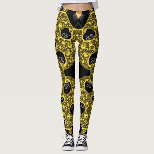 Leggings ~ geel zwart ~ Origineel (Voorkant)
