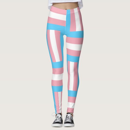 Leggings geïnspireerd door trans-Pride vlag (Voorkant)