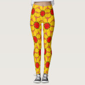 Leggings - Gele bloemen (Voorkant)