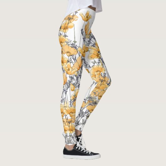 Leggings  gele makreelbloemen (Rechts)