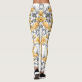 Leggings  gele makreelbloemen (Achterkant)