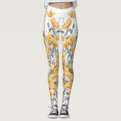 Leggings  gele makreelbloemen (Voorkant)