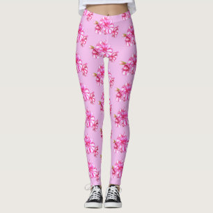 Leggings - gestreept Geranium op roze