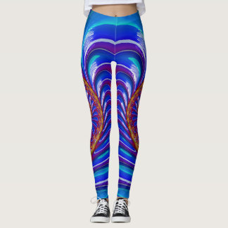 Leggings ~glanzend blauw paarse geel ~ Origineel
