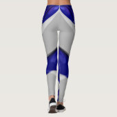 Leggings ~glanzend blauw wit ~ Origineel (Achterkant)