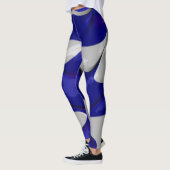 Leggings ~glanzend blauw wit ~ Origineel (Links)