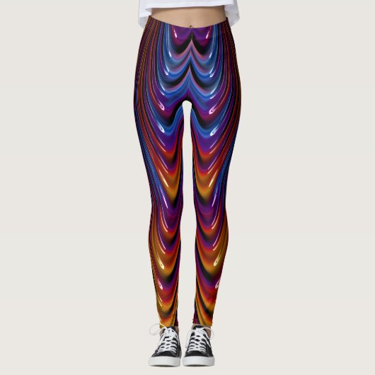 Leggings ~glanzend goudblauw ~ Origineel (Voorkant)