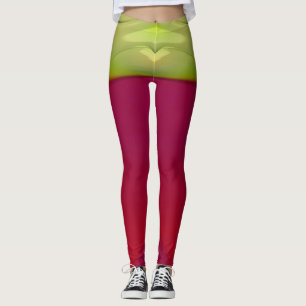 Leggings ~glanzend rood geel ~ Origineel