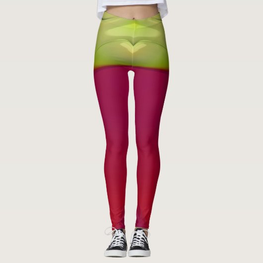 Leggings ~glanzend rood geel ~ Origineel (Voorkant)