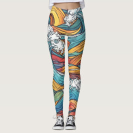 Leggings golfpatroon